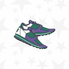 Sneaker for man or woman. trainer, running, casual, gym shoes. Sports accessory. - Vector