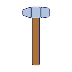 hammer tool icon, flat design