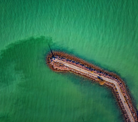Aerial view on the port at lake Balaton