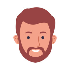 cartoon man with beard icon, colorful design