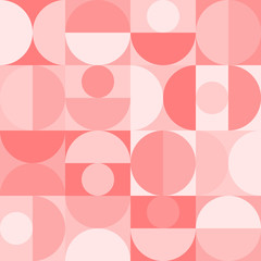 Seamless geometric pattern in scandinavian style with circles and semicircles