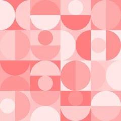 Foto op Plexiglas anti-reflex Scandinavische stijl Naadloos geometrisch patroon in Scandinavische stijl met cirkels en halve cirkels