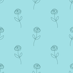 Vector seamless floral pattern with rose. Simple design for wrapping, wallpaper, textile