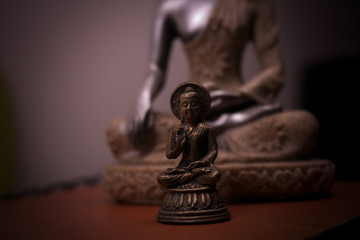 Siddhārtha Gautama or Siddhattha Gotama in Pali, also called the Gautama Buddha. Gautama Buddha statues made of stone and silver. The picture says to dream.