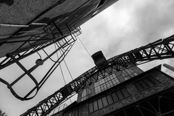 Black and white abstract industrial backround