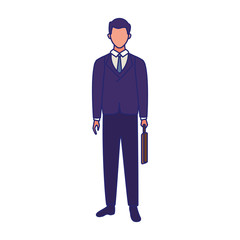 businessman holding a briefcase standing icon
