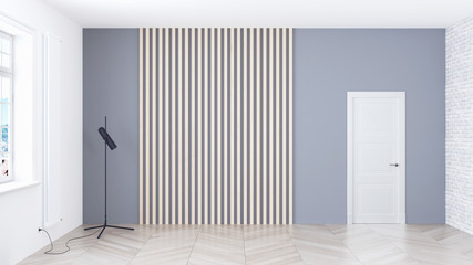 Modern bright interior . 3D rendering