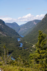 Fototapeta na wymiar Mountains in the Charlevoix region of Quebec, Canada. 