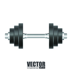 Metal dumbbell vector illustration isolated on white background