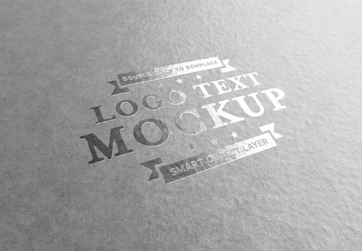 Embossed Silver Text Effect on Aluminium Mockup