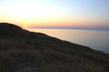 Obraz premium boat at sunset / sea / Crimean bridge / Black Sea? sunset