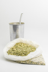 Terere drink. Cold beverage typical from the midwest of brazil. Infusion of mate herb, Sul Mato...
