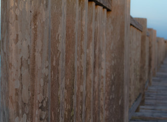 Fototapeta na wymiar old wood background. Wooden walkway