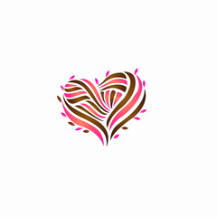 heart shape feminin vector logo