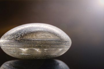 Stones on white background and isolated with space for text. Zen stones.