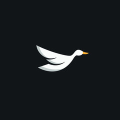 simple modern duck vector logo