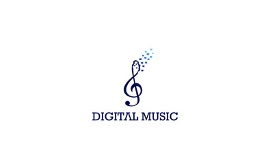 Obraz premium simple creative Musical notes with digital accents, song, melody or tune flat vector icon for musical apps and websites.