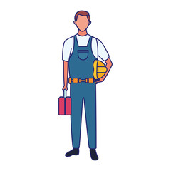Obraz premium repair man worker icon, flat design