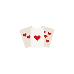 Isolated casino cards icon flat design