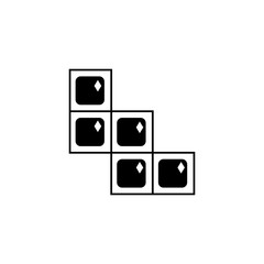Isolated videogame tetris icon line design