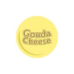 Gouda cheese label design element
