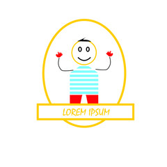 Kids Creative Template Colorful Logo Vector Illustration,Children Science And Education Class Promo Sign