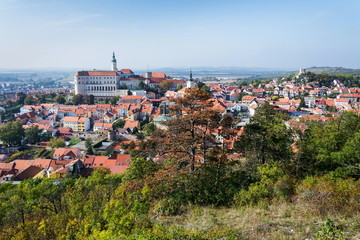 Mikulov Castle in South Moravia, Czech Republic, sunny summer day