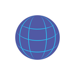 Digital global sphere icon flat design