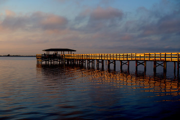 Fototapeta na wymiar Recreational Pier at Sunset