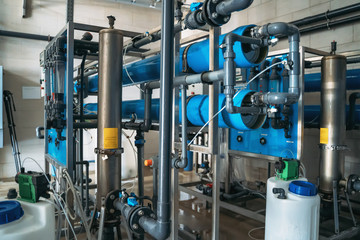 System of automatic treatment and filtration of drinking water. Plant or factory for production of...