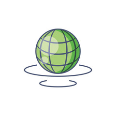 Digital global sphere icon fill design
