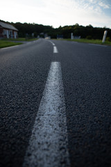 detail of the road white lines