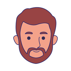 cartoon man with beard icon, colorful design