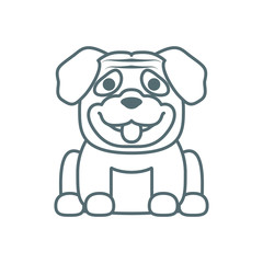 Obraz premium cute little pug dog line style icon