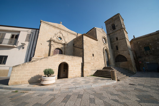 External view  of Basilica of Saint Leon, Assoro, Enna in Sicily. 