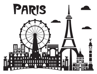 Paris City Skyline vector 7