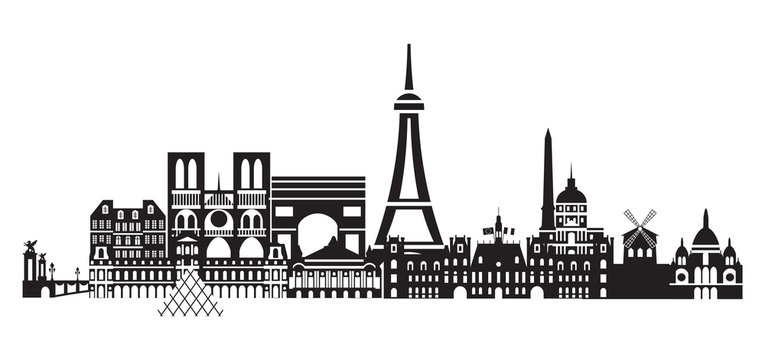 Paris City Skyline vector 4