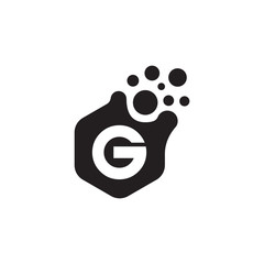 G dots logo design template. Hexagon G icon. G Letter Logo Vector.