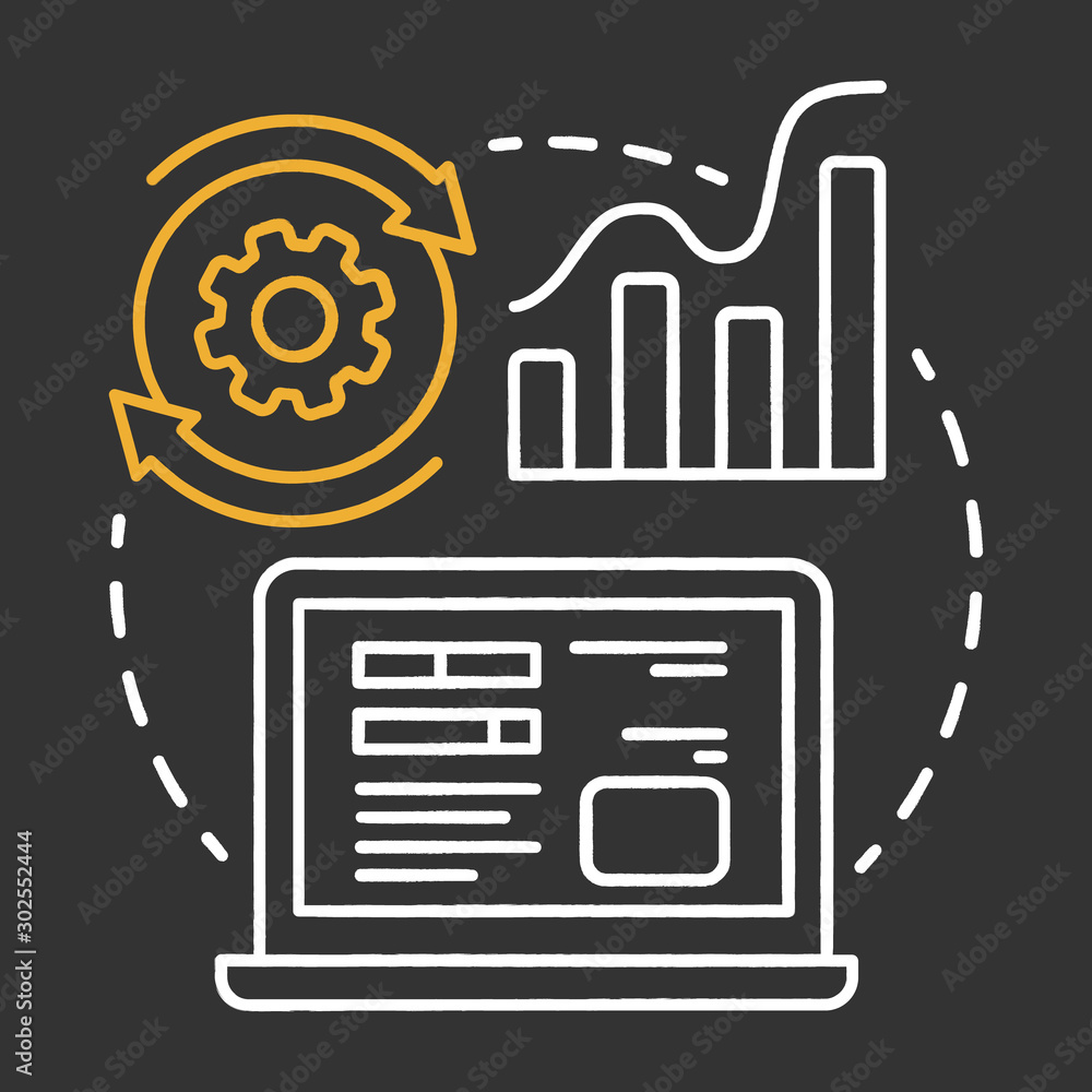 Poster alpha testing chalk concept icon. software development stage idea thin line illustration. applicatio