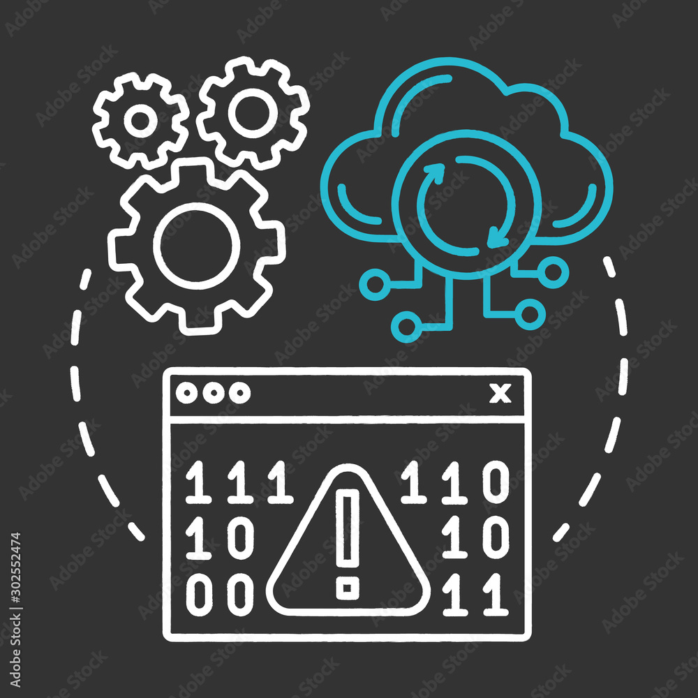 Poster recovery testing chalk concept icon. software development managment idea thin line illustration. cra