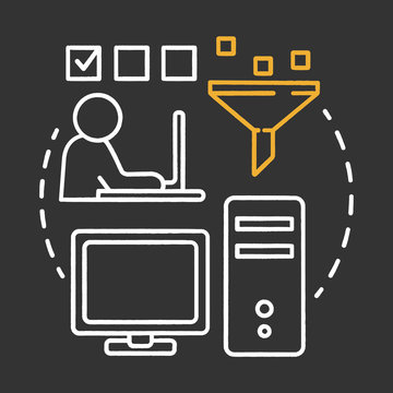 Black box testing chalk concept icon. Software development idea thin line illustration. Behavioral testing. Application program functions verification idea. Vector isolated chalkboard illustration