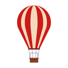 hot air balloon icon, flat design