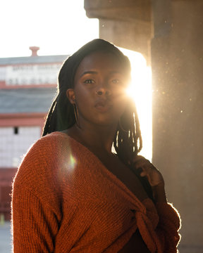 Beautiful Young Woman Model On Kansas City Streets