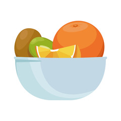 bowl with orange and fruits icon