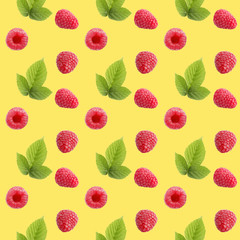 Fototapeta na wymiar Pattern of fresh ripe fruit isolated on soft yellow color texture