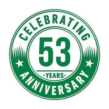 53 years anniversary celebration logo template. Vector and illustration.