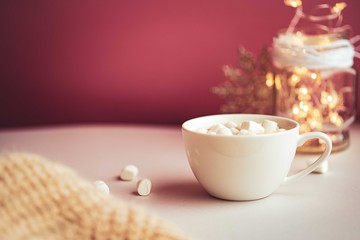 Warm cocoa with marshmellows.