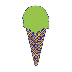 ice cream cone icon, flat design