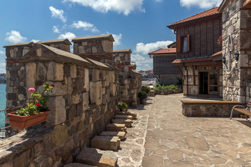 Fototapeta na wymiar Ruins of Ancient fortifications in town of Sozopol, Bulgaria