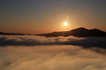 栃木県茂木町 鎌倉山の雲海 ( Sea of clouds at Mt.Kamakura, Motegi, Tochigi, Japan )